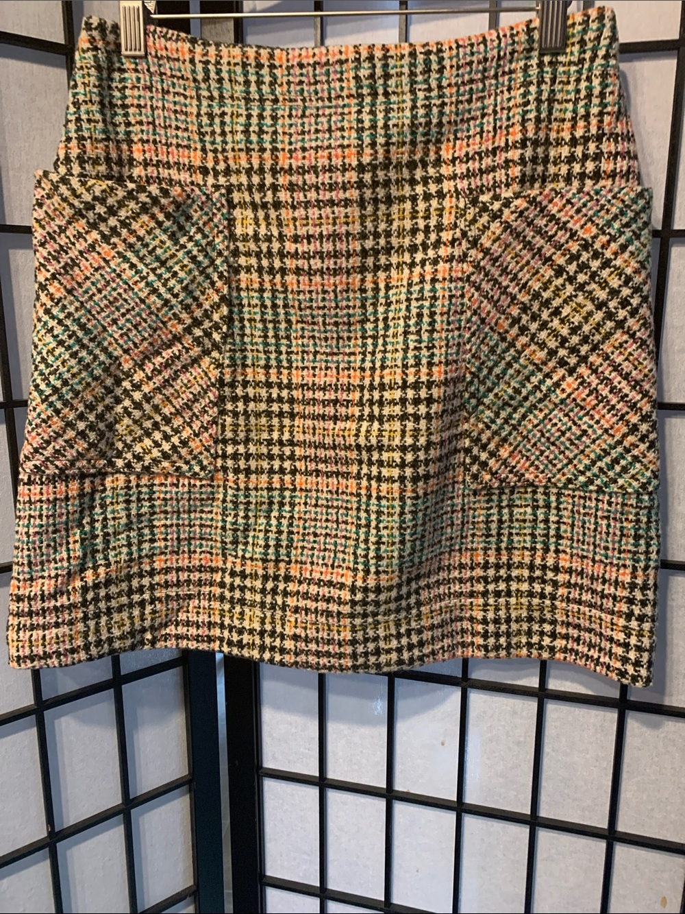 Maeve by Anthropologie Multicolor Tweed Mini Skirt - Pastel Plaid         Size 4